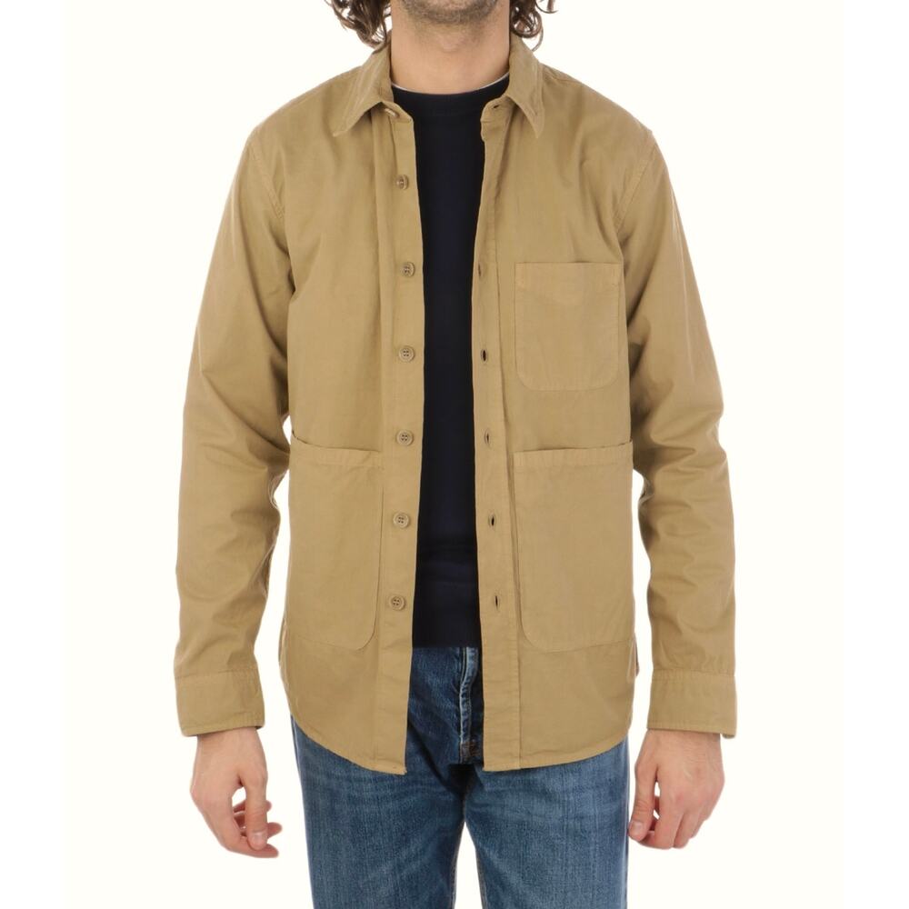 EUC Aspesi Sand Utility Shirt Jacket Sabbia Sz XL Cotton Workwear‎ Overshirt Tan